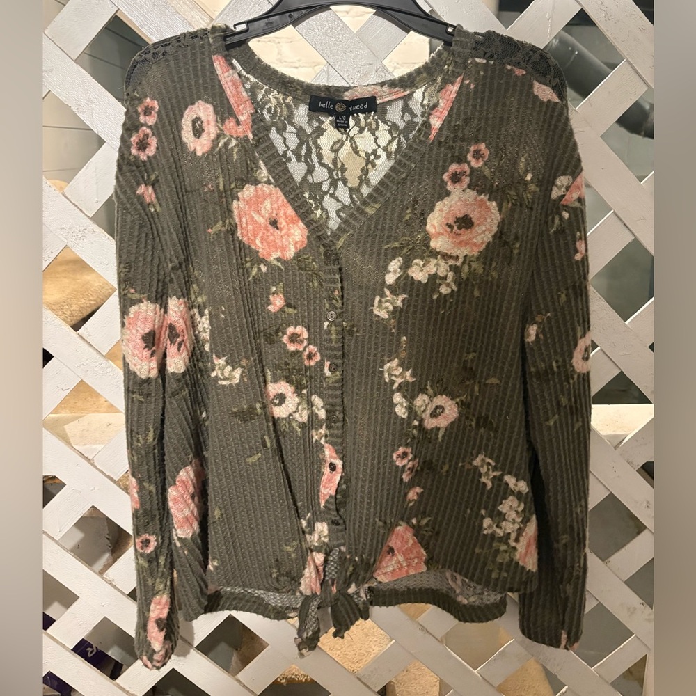 Floral Green Cardigan